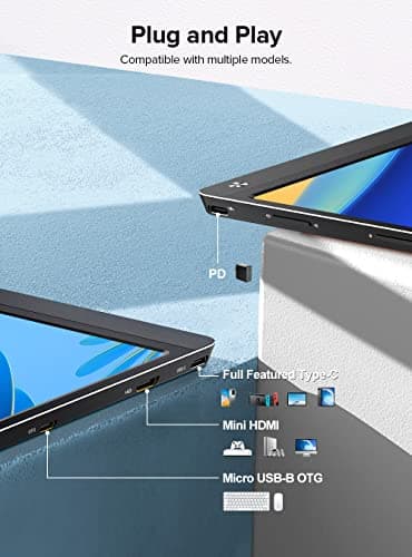 UPERFECT Battery Portable Monitor 120Hz Touchscreen, Upgraded 15.6 Inch IPS HDR 1920X1080 FHD USB C Monitor Built-in 10800mAh Battery & Quad Speaker, Eye Care with HDMI USB Type-C Smart Case 7