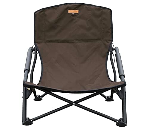 S'more Low Beach Chairs with Carry Bag, Camping Chair with Padded Armrests, Lightweight Folding Chairs for Camping, Hiking, Backpacking, Picnicking, Lawn, Outdoor, Concert, Sand, Chocolate