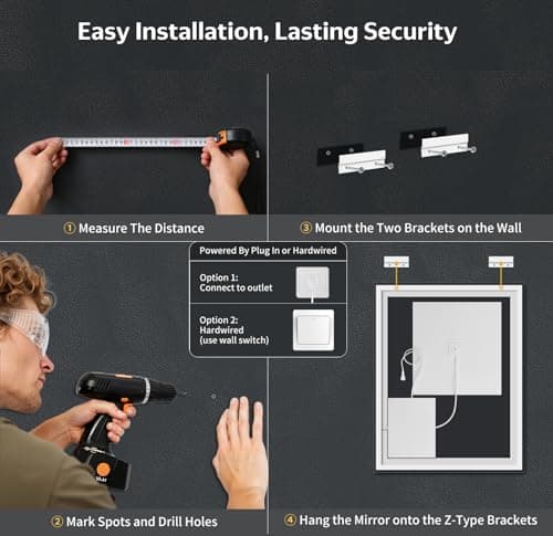 28"x20" LED Bathroom Mirror with Lights, Backlit + Front Lit with CRI>90, Lighted Mirror for Bathroom, Anti-Fog, Dimmable Brightness, 3 Colors, Memory Function, Shatterproof Tempered Glass 8