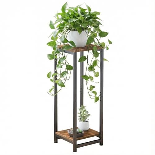 VonDream 2 Tier Tall Plant Stand Indoor, 32.5" Corner Plant Stands for Indoor Plants Multiple, Multi-Functional Small Side Table for indoor Plants