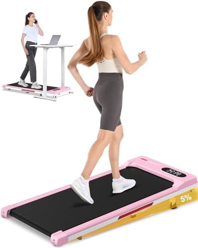 Walking Pad Treadmill with 5% Incline, 5 MPH Under Desk Treadmill for Home Office, Compact Walking Pad Treadmill,Ultra Quiet Motor, Remote Control,300+ lb Capacity