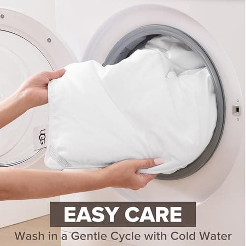 UGG Danielle Comforter Duvet Insert Cooling Lightweight Down Alternative Hypoallergenic Washable Quilted Fluffy Comforter Blanket Corner Tabs for Duvet Cover, King/California King, Bright White 7