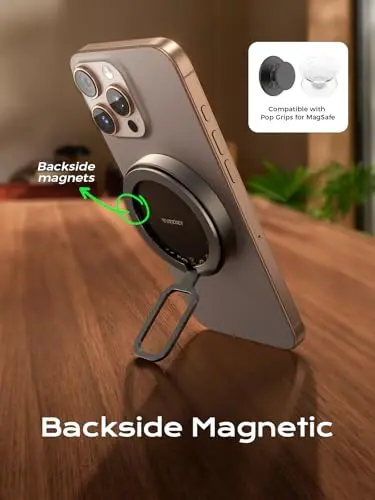 THREEKEY for Qi2 Charger, Magnetic Charger for iPhone 17/16/15/14/13/12 Series & Galaxy S25 Ultra, Qi2 Wireless Charger Dual-Sided Magnets, 15W Fast Charging Pad with 5FT USB-C Cable (Bronze) 9