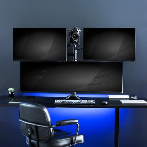 VIVO Pneumatic Arm Quad Ultrawide Monitor Extra Tall Desk Mount for Up to 49 inch Screens Individual Arm Capacity, Max 38 inch Screens for 4 Ultra Wides Up to 44 lbs, Black, STAND-V400D 8