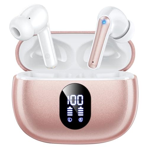 wyness Wireless Earbuds Bluetooth 5.3 Ear Buds, Hi-Fi Stereo Bass Ear Buds with 48H Playtime & LED Display, Lightweight in-Ear Headphones with Mic, IPX7 Waterproof, Touch Control for iPhone