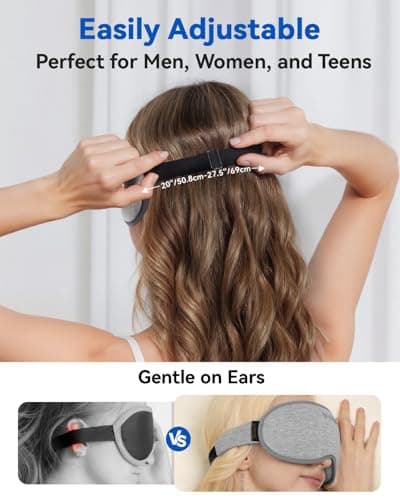 Weighted Eye Mask for Sleeping - 3D Blackout Sleep Mask for Women Men, Zero Eye Pressure, Lash-Friendly, Adjustable Strap, Airplane Travel Essentials for Long Flight & Road Trip, Meditation Mask(Gray) 5