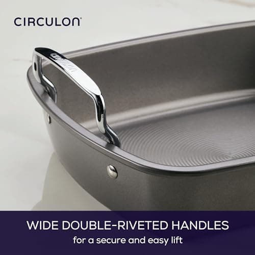 Circulon Nonstick Roasting Pan / Roaster with Rack - 17 Inch x 13 Inch, Gray 10
