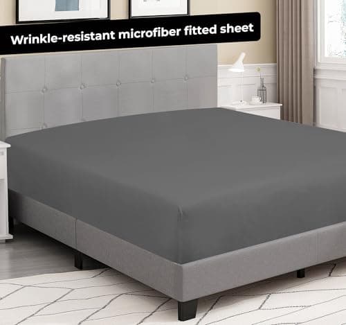 Royale Linens 6 Pack California King Fitted Sheet Set - Bottom Sheet - Soft & Breathable - Brushed 1800 Microfiber - Wrinkle Resistant - Hotel Quality Deep Pocket Stretches Up to 16" (Cal King,Grey) 8