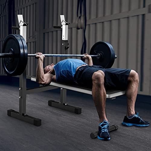 Lmdex Adjustable Weight Bench Press with Squat Rack Folding Multi-Function Dip Station for Full Body Workout Home Gym Strength 7