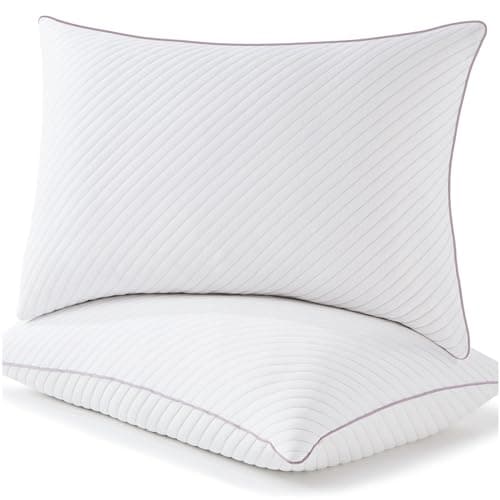 Olaftin Pillows Queen Size Set of 2 Cooling Shredded Memory Foam Pillows 2 Pack for Sleeping for Side Back Stomach Sleepers