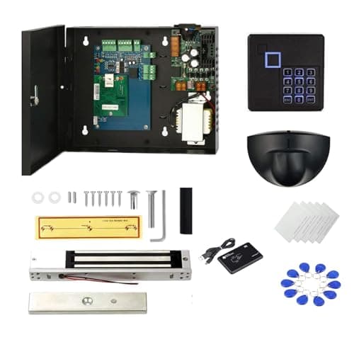MENGQI-CONTROL TCP/IP Single Door Security Access Control System with 600lbs Electric Magnetic Lock Exit Motion Sensor 110V-240V Power Supply Box FRID Keypad Reader
