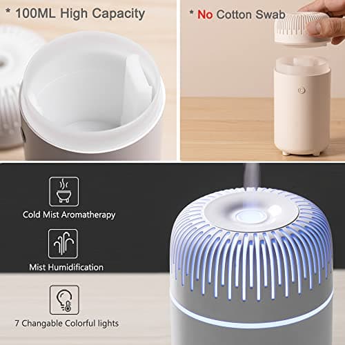 Car Diffuser Humidifier USB Aromatherapy Essential Oil Air Freshener USB Cool Mist Mini Portable Diffuser for Car Home Office Bedroom (Black) 6