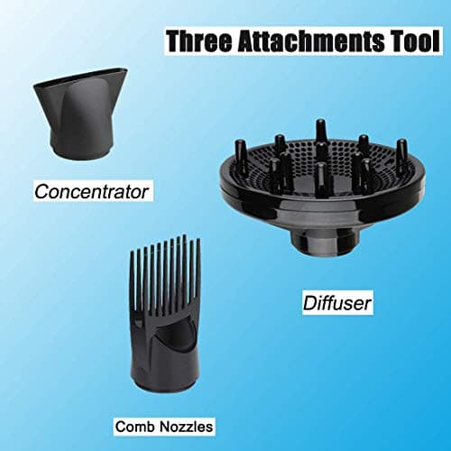 Infrared Hair Dryer, Professional Salon Negative Ionic Blow Dryers for Fast Drying, Pro Ion Quiet Hairdryer with Diffuser & Concentrator & Comb Black Gold 8