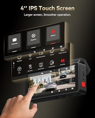 REDTIGER F77 4K+4K Dash Cam Front and Rear, Dual STARVIS 2 IMX678 HDR, Built-in 128GB eMMC, Voice Control Dash Camera for Cars with 5.8GHz WiFi, 4'' Touch Screen, GPS, Night Vision, 24H Parking Mode 7