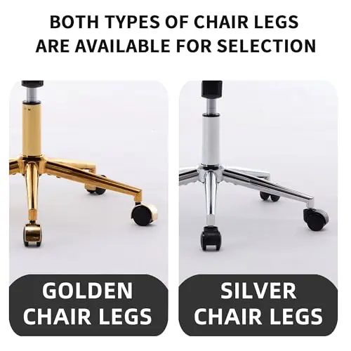 YITAI Velvet Office Desk Chair with Wheels and Gold Base,Modern Height Adjustable 360 Degree Swivel Upholstered Vanity Chairs with Arms for Living Room Bedroom, Study,Cream 8