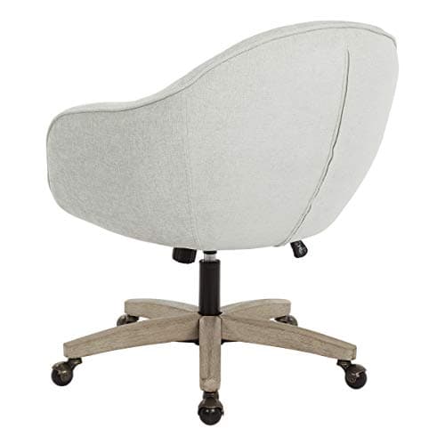 OSP Home Furnishings Nora Office Chair in Dove Faux Leather with Grey Brush Wood Base KD 9
