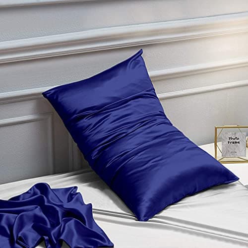 NTBAY Satin Body Pillowcase for Hair and Skin, Luxurious and Silky Pillow case with Envelope Closure, 20x54 Inches, Navy Blue 5