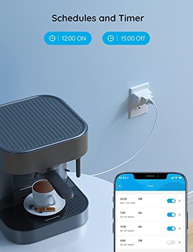Govee Smart Plug 15A, WiFi Bluetooth Outlets 4 Pack Work with Alexa and Google Assistant, WiFi Plugs with Multiple Timers, Govee Home APP Group Control Remotely, No Hub Required, ETL&FCC Certified 9