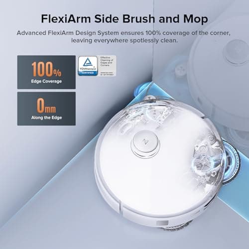 Roborock Qrevo Edge S5A Robot Vacuum and Mop, 18,500Pa, Zero-Tangling, DuoDivide Main Brush, FlexiArm Side Brush, Hot Water Mop Washing & Self-Cleaning, Warm Air Drying, Self-Emptying, White 5