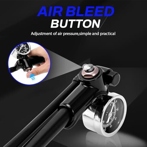 Gylbuz High Pressure Shock Pump: Bike Shock Air Pump with Gauge 400 PSI for Front Fork and Rear Suspension for Mountain Road Bicycle Fits Schrader Valve 6