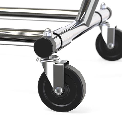 Simple Houseware Supreme Commercial Grade Clothing Garment Rack, Holds Up to 250 lbs, 50 to 75 Inches Extendable Rod, Chrome 8