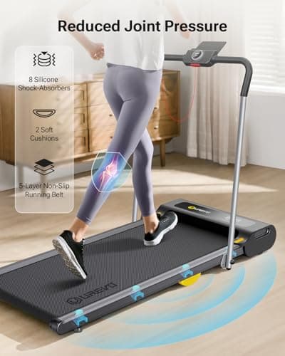 UREVO Walking Pad Treadmills for Home Small, Under Desk Treadmill, Compact Design Walking Pad 2 in 1 for Home/Office, Portable Walking Pad Treadmill with Remote Control, LED Display 5