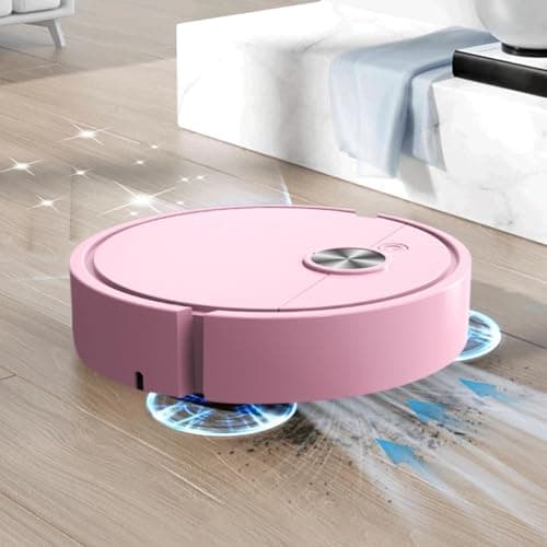 3-in-1 Self-Emptying Robot Vacuum and Mop, Auto Mop & Vacuum for Hardwood Floors & Carpets, Handles Pet Hair (Pink)