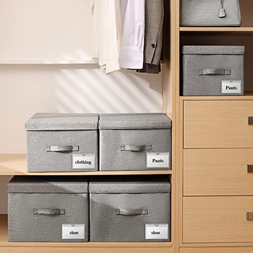 36 Pack 3" x 5" Index Card Holder Adhesive Plastic Label Holders Clear Tote Bag Labels Stickers for Organizing Storage Bins Library Card Shelves 6