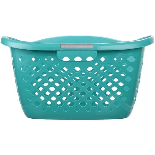 1.8 Bushel Plastic Laundry Basket - Hip Grip Handle, Teal - Perfect for Adult/Tween in Bedroom, Dorm & Laundry Room 3