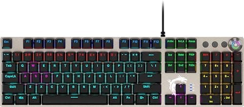 msi Forge GK310 RED US - Mechanical Keyboard, HOT SWAPPABLE, RED SWITCHES, RGB, Ergonomic, Anti-GHOSTING, Angle-Adjustable (Black) 7