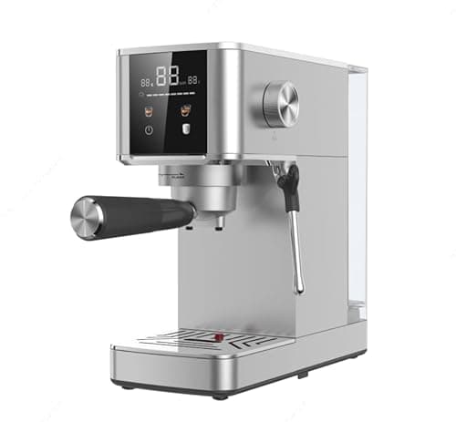 Kismile Espresso Maker with Grinder, 20 Bar Automatic Espresso Machine with Removable Water Tank, Milk Frother Steam Wand for Latte & Cappuccino, Professional Coffee Machine for Home