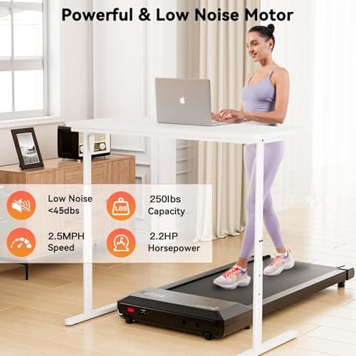 Superun Walking Pad with 6% Incline, Under Desk Treadmill for Home Office, 3 in 1 Portable Walking pad Treadmill with Remote Control and LED Display, 2.5HP Quiet Mini Treadmills, 300 lbs Capacity 3
