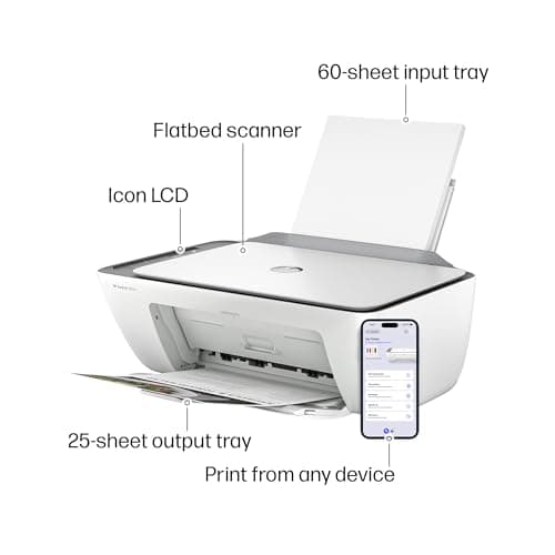 HP DeskJet 2855e Wireless All-in-One Color Inkjet Printer, Scanner, Copier, Best-for-home, 3 month Instant Ink trial included. This printer is only 2.4 ghz capable. (588S5A) 5