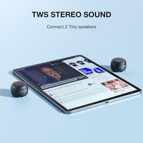 MOMOHO The Smallest Mini Bluetooth Speaker Wireless,Tiny Speakers with Built in Mic,TWS Portable Speaker for Hiking, Running, Car, Outdoor, Travel, Gifts (Black) 5