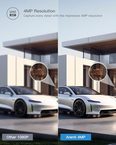 ARENTI 4MP Outdoor Security Camera Wired with Color Night Vision, Spotlight & Siren Alarm, AI Human Detection, IP65 Waterproof Surveillance, 2.4GHz WiFi Only 6