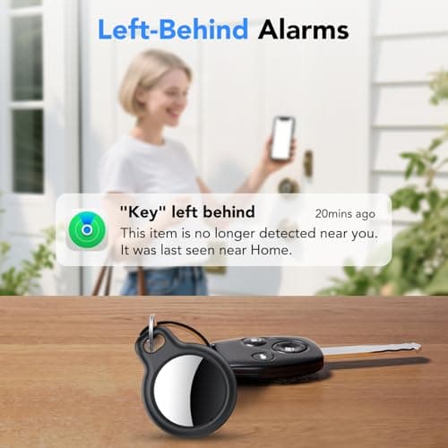 Air Tracker Tags-4 Pack, 2026 New [Apple MFi Certified], Bluetooth Tracker Work with Apple Find My (iOS Only), Replaceable Battery Last 2 Years, IP68 Waterproof Item Finder for Luggage/Key/Suitcase 6