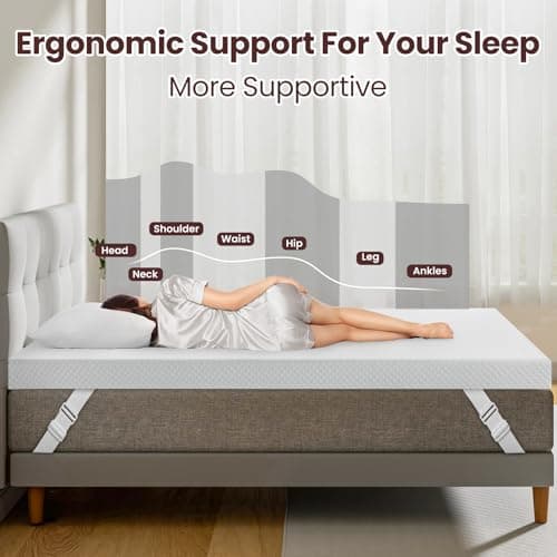 Firm Mattress Topper Queen Size, 3 Inch Gel Infusion Extra Firm Bed Topper for Queen Size Bed, Mattress Pad for Body Support & Pressure Relief, Ventilated Design, CertiPUR-US Certified 7