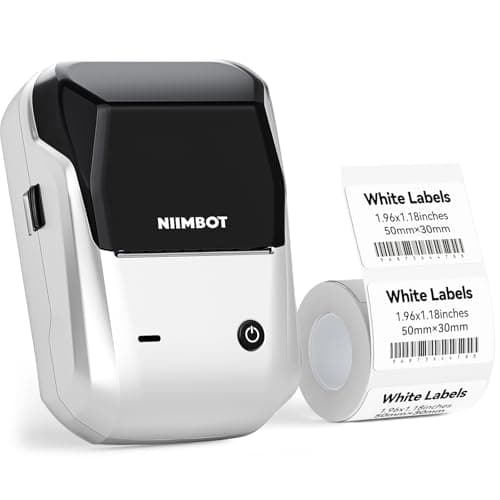NIIMBOT B1 Label Maker Machine with Tape, 2 Inch Portable Sticker Printer for Home School & Small Business, Compatible with Phones & PC, Silver Gray