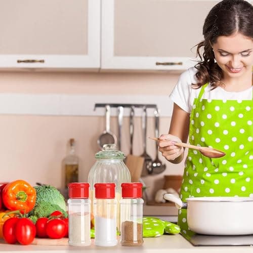 2Pcs Small Plastic Clear Salt Pepper Shaker Seasoning Jar Vinegar Cruet BottlePot Kitchen Accessories,alt container,Travel Salt and Pepper Shakers, Convenient Clear Spice Dispenser Salt Shakers 7