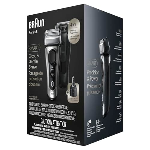 Braun Series 8 8567cc Electric Razor for Men, 4+1 Shaving Elements & Precision Long Hair Trimmer, 5in1 SmartCare Center, Close & Gentle Even on Dense Beards, Wet & Dry Electric Razor, 60min Runtime 9