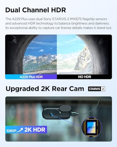 【Bundle: VIOFO A229 Plus 2CH + CPL】 VIOFO A229 Plus Dash Cam with Dual STARVIS 2 Sensors, 2 Channel HDR, 1440P+1440P Front and Rear 5