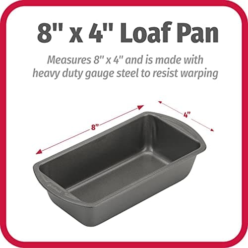 GoodCook Nonstick Loaf Pan Heavy-Duty Steel Bakeware with Easy-Clean Non-Stick Coating, Oven & Dishwasher Safe Pan for Meatloaf Breads Cakes Brownies Lasagnas Casseroles & More, 8 x 4-Inch, Gray 6
