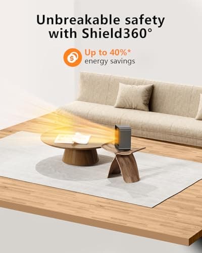 Electric Space Heater, Lightweight PTC Ceramic Fast Heating Desk Heater for Office, Bathroom Portable Mini Personal Heater with Overheating Tip-Over Protection for Office Desk, Camping, Indoor Use 6