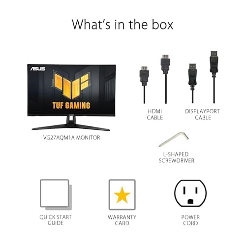 ASUS TUF Gaming 27” 1440P Gaming Monitor (VG27AQM1A) - QHD (2560 x 1440), 260Hz, 1ms, Fast IPS, Extreme Low Motion Blur Sync, Freesync Premium, G-SYNC Compatible, DisplayHDR400, 3 Year Warranty 7
