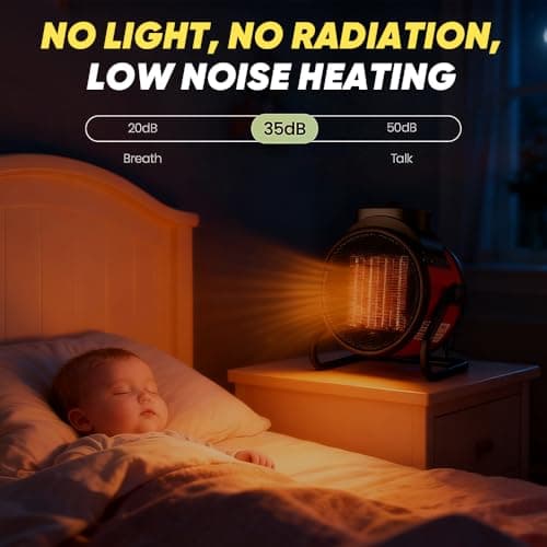 Saker Powerful Portable Heating Cannon,High Power Ceramic Space Heater, 3000W Fast Heating with Adjustable Thermostat for Large Room, Quiet Oscillation & Overheat Protection 4