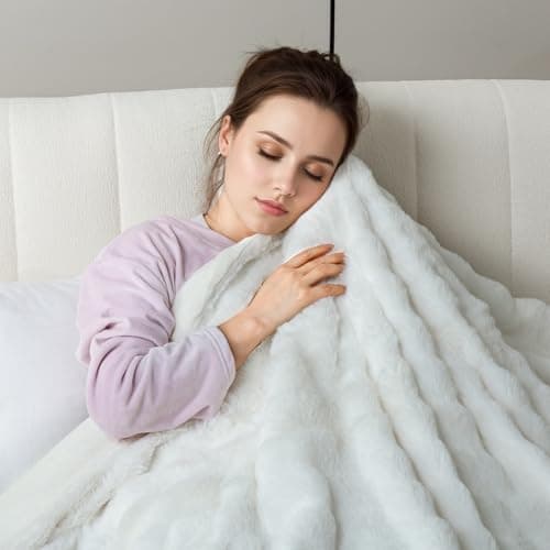 TiMiCalda Heated Blanket Electric Twin- 62"x84" Soft Thick Bubble Electric Blanket for Sofa with 5 Heat Levels & 4 Hours Auto-Off Overheat Protection, Warm Cozy Gifts, Cream 7