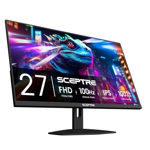 Sceptre 27-inch IPS Prime Eye Care Monitor 100Hz DisplayPort HDMI and USB-C 100% sRGB Build-in Speakers, Machine Black 2025 (E275W-FP100T) 6