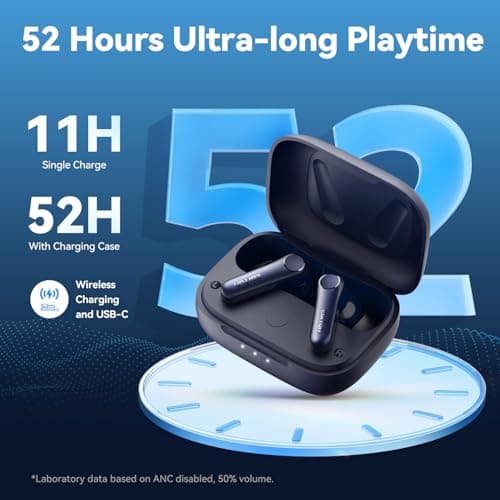 EarFun Air Pro 4 Adaptive Hybrid Noise Canceling Wireless Earbuds, Qualcomm Snapdragon Sound, aptX Lossless, 6 Mics AI CVC 8.0 Call, LDAC Hi-Res Audio, 52H Playtime, Bluetooth 5.4 (Royal Blue) 6