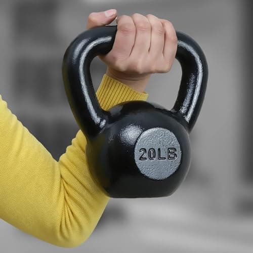 Amazon Basics Cast Iron Kettlebell for Strength Training Exercise, 20 Pounds, Black 6