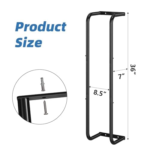 Simple Trending Towel Rack Wall Mounted, Towel Holder for 9 Large Towels, Bathroom Organizer, Black 7